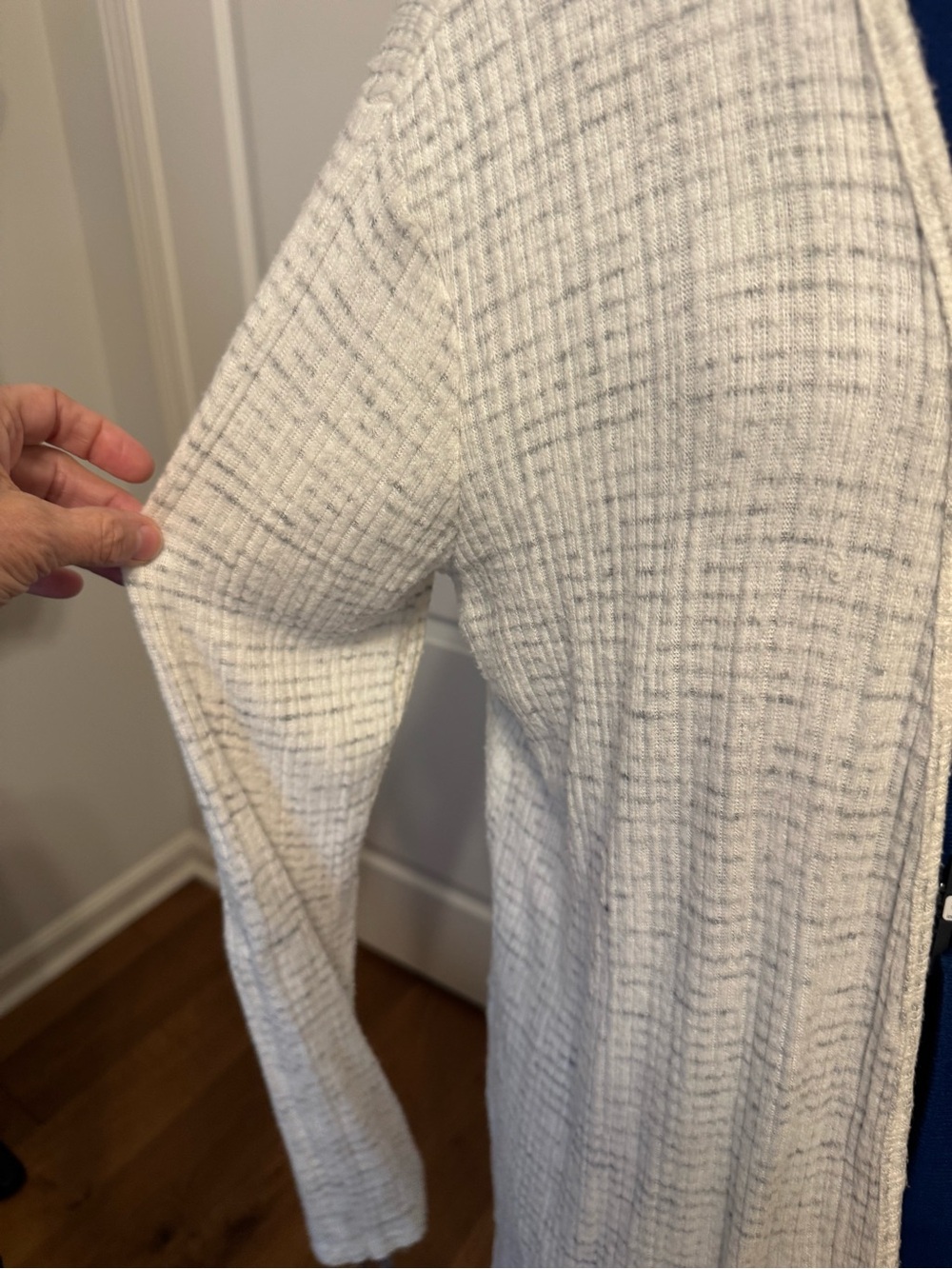 DR2 Cream Open-Front Ribbed Cardigan - Picture 2 of 5
